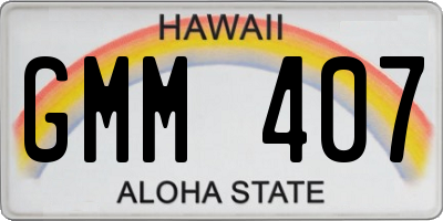 HI license plate GMM407