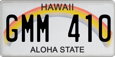 HI license plate GMM410