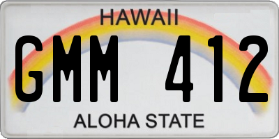 HI license plate GMM412