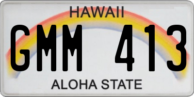 HI license plate GMM413