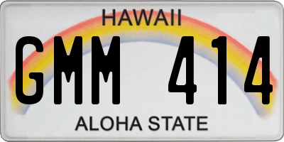HI license plate GMM414
