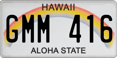 HI license plate GMM416