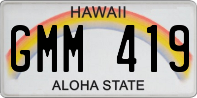 HI license plate GMM419