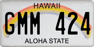 HI license plate GMM424