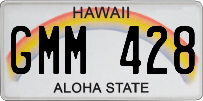 HI license plate GMM428