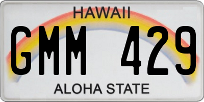HI license plate GMM429