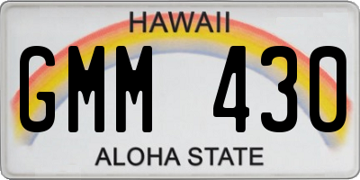 HI license plate GMM430