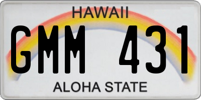 HI license plate GMM431