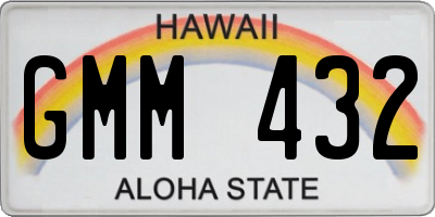 HI license plate GMM432