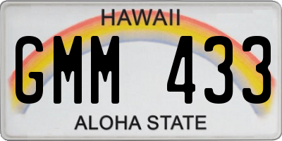 HI license plate GMM433