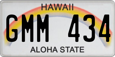 HI license plate GMM434