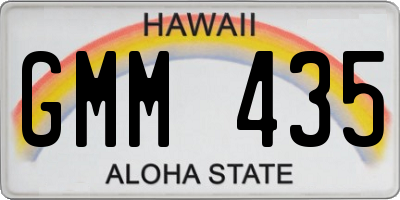 HI license plate GMM435