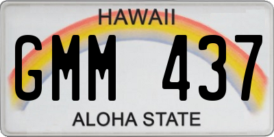 HI license plate GMM437
