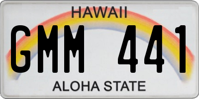 HI license plate GMM441