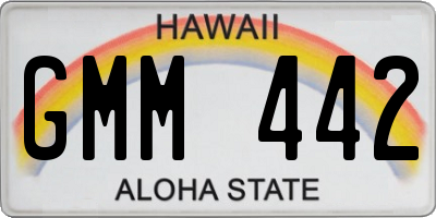 HI license plate GMM442