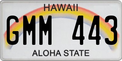 HI license plate GMM443