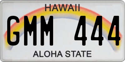 HI license plate GMM444