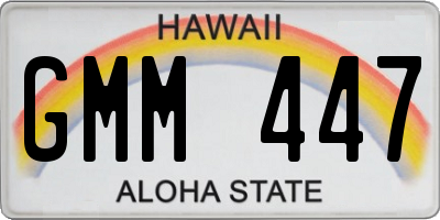 HI license plate GMM447