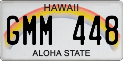 HI license plate GMM448