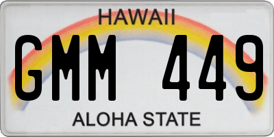 HI license plate GMM449