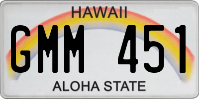 HI license plate GMM451
