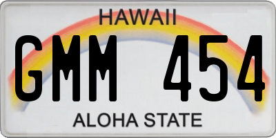 HI license plate GMM454