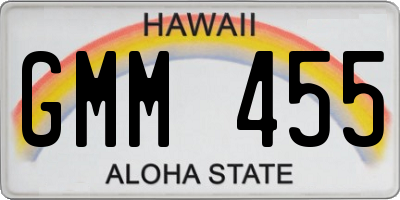 HI license plate GMM455