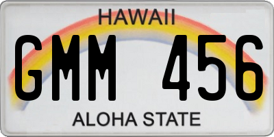 HI license plate GMM456