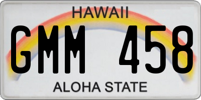 HI license plate GMM458
