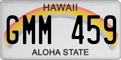 HI license plate GMM459