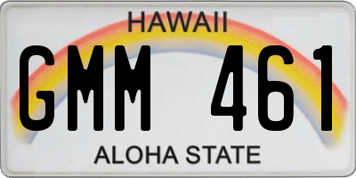 HI license plate GMM461