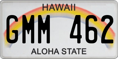 HI license plate GMM462