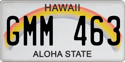 HI license plate GMM463