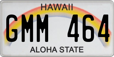 HI license plate GMM464