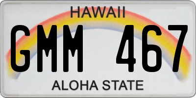 HI license plate GMM467