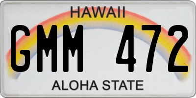 HI license plate GMM472