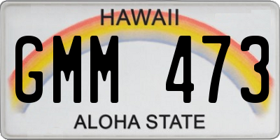 HI license plate GMM473