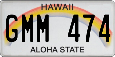 HI license plate GMM474