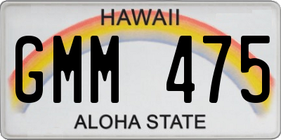 HI license plate GMM475