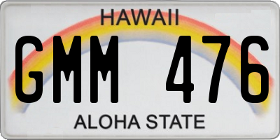 HI license plate GMM476