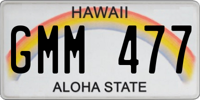 HI license plate GMM477