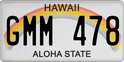 HI license plate GMM478