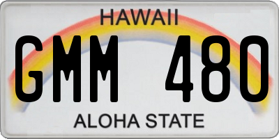 HI license plate GMM480
