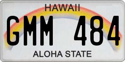 HI license plate GMM484