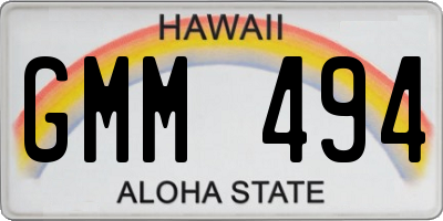 HI license plate GMM494