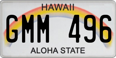 HI license plate GMM496