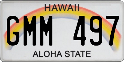 HI license plate GMM497