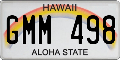 HI license plate GMM498