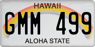 HI license plate GMM499
