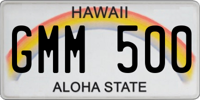 HI license plate GMM500